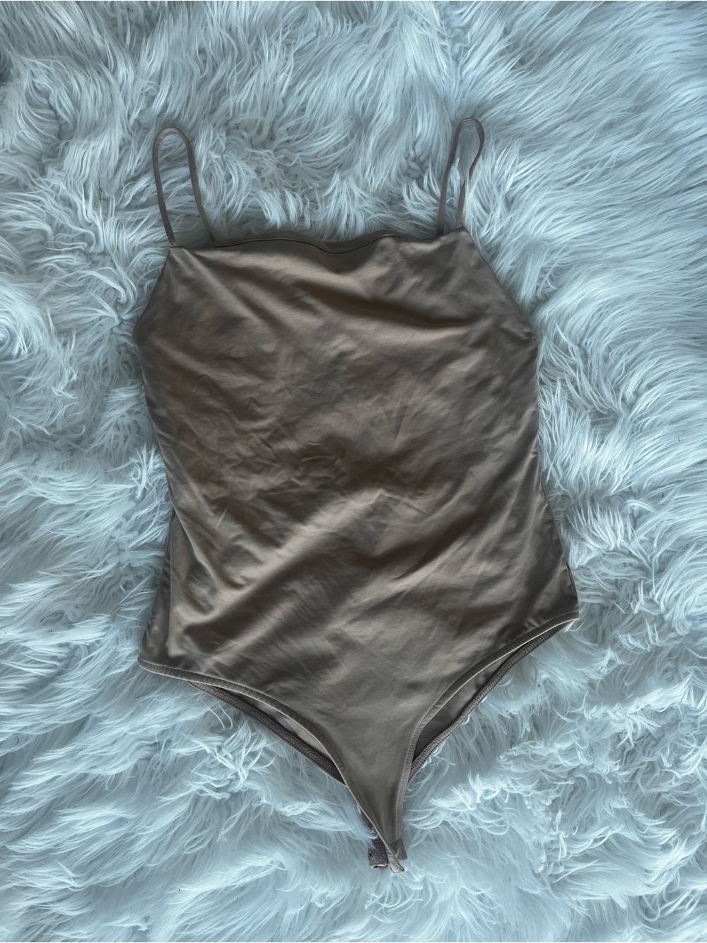 Zara tan Spaghetti-Strap One-Piece Bodysuit
